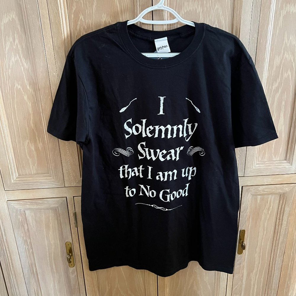 Harry Potter Men’s L “I Solemnly Swear” Mischief Managed T-Shirt NWT